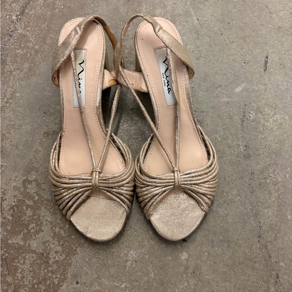 Nina New York festive holiday Women's sparkly mettle block Heeled Sandals - Picture 7 of 7